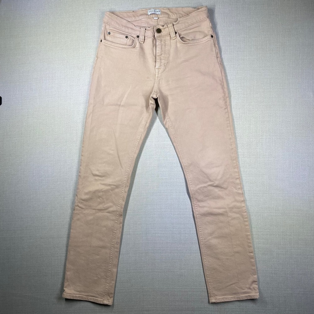 Tecovas Mens Jeans 30x32 Tan Khaki Straight Leg Stretch Denim Pants Five-Pocket